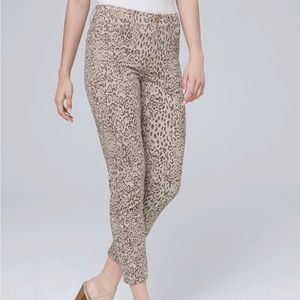 WHBM leopard crop jeans.